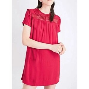 Maje RISETA CREPE ‎ DRESS IN FRAMBOISE Size 1 Uk